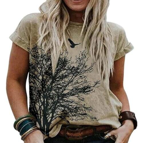 Womens Summer Round Neck Casual Loose T-shirt Unique Heart Shaped Retro Faded T Shirt S-3XL tops for women