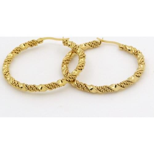 Fashion Jewelry Double Cable Hoop Earrings 3 Size Brand Earrings For Women Gold Colour Hoop Earrings Europe Punk Wholesale
