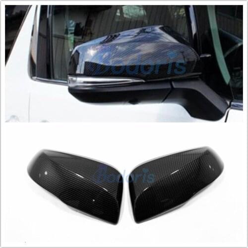 For Toyota Alphard VELLFIRE 30 2015-2020 Carbon Fiber Color Side Wing Rear View Overlay Door Mirror Cover Car Styling Accessory