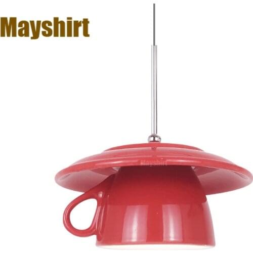Nordic Ceramic Cup Pendant Lights Modern Bar Cafe Pendant Light Fixtures Kitchen Dining Room Hanging Lamp Bedroom Home Decor