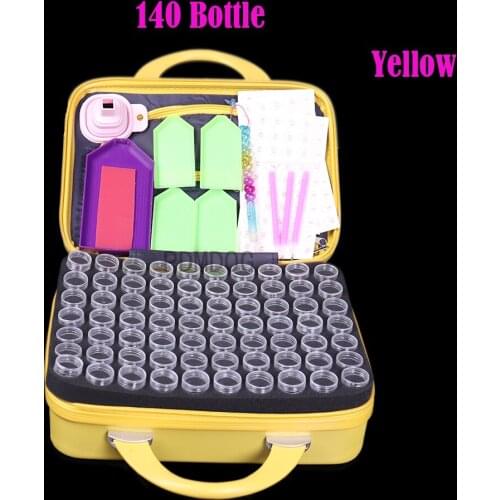 NEW 140 Bottles Diamond Painting Accessories Container Storage Bag Diamant Painting Carry Case Holder Daimond Painting Bead Box