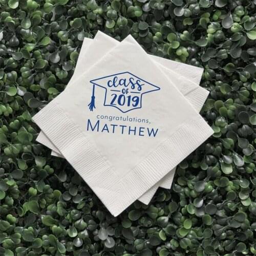 Personalized Graduation Napkins, High School Grad, College Graduate, Napkins, Grad Party Decor, Class of 2019, Class of 2020