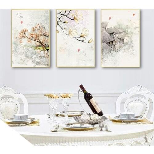 Poster for Living Room No Framed New Chinese Ink Floral Abstraction Wall Art Print Picture Canvas Painting