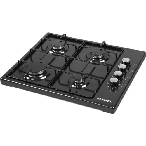 4 Fired Black Countertop Cooker Natural Gas Easy to Clean Enamel Body Corrosion Resistant Aluminum Burner Pools
