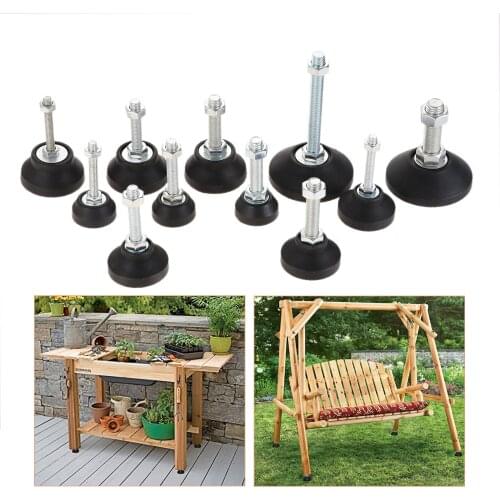 4/2/1 Pc Adjustable Levelling Feet Swivel Base Furniture Glide Pad Adjusting Foot Threaded M8 M10 M12 M14 M16 Screw in Height