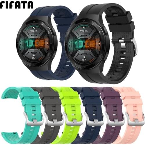 FIFATA For Huawei Watch GT 46MM/GT 2 46MM/GT 2E Smart Watch 22MM Replacement Silicone Sport Band Strap For Amazfit GTR 47MM