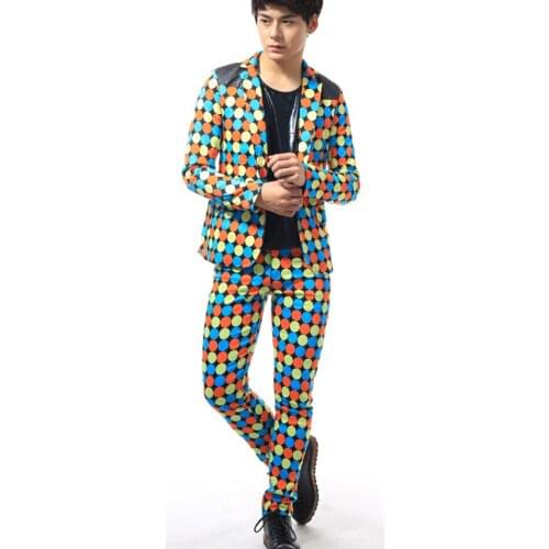 S-3xl ! 2021 Slim Suits Mens New Stage Fashion Suit Upscale Wedding Banquet Scene Gentleman Singer Ds Costumes Clothing