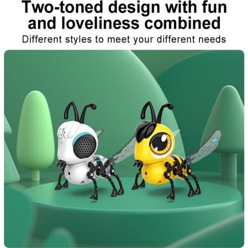 Assembly DIY Building Blocks Touch Control Robot Bee High Simualtion Bee Toy With Singing Lights Effect Kid Pet Friend Gifts Toy