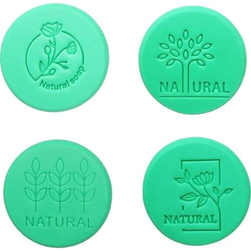 Natural Leaf Plants pattern Resin soap stamp mold chapter natural handmade seal 4cm Acrylic Mini DIY Soap Stamp Chapter