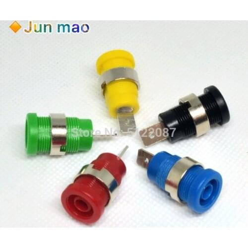 5 Pcs 4mm Banana Plugs Female Jack Socket Plug Wire Connector 5 Colors Each 1pcs Multimeter Socket Banana head Female