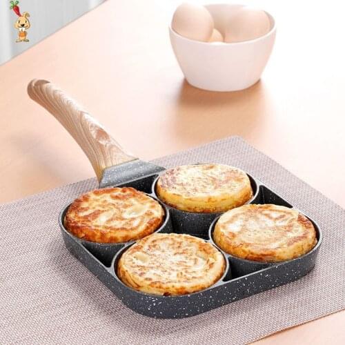 Four-hole Frying Pot Pan Thickened Omelet Pan Non-stick Egg Pancake Steak Pan Cooking Egg Ham Pans Breakfast Maker Cookware