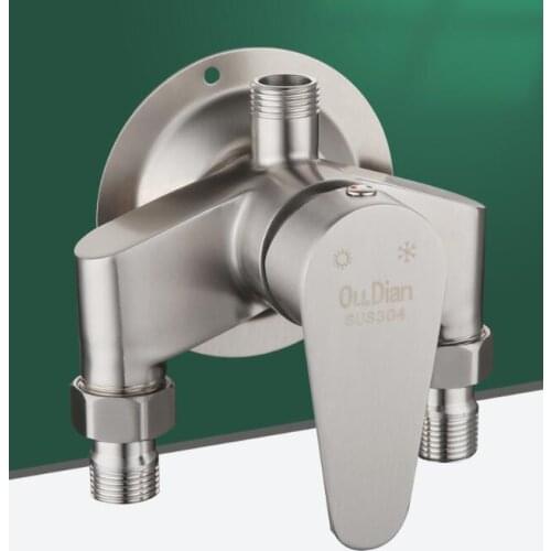 Thick 304 stainless steel outfit mixing valve shower faucet, Wall Mounted hot and cold solar water heater faucet mixer