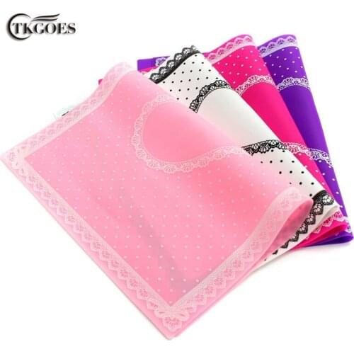 TKGOES Nail Art Equipment Advanced Silicone Table Mat Pad Cute Point Lace Silicone Foldable Washable Salon Manicure Beauty Tools