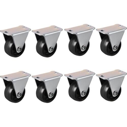 Uxcell 1 Inch Fixed Caster Wheels PP Top Plate Mounted Caster Wheel Black 11lb Capacity 20Pcs 8pcs