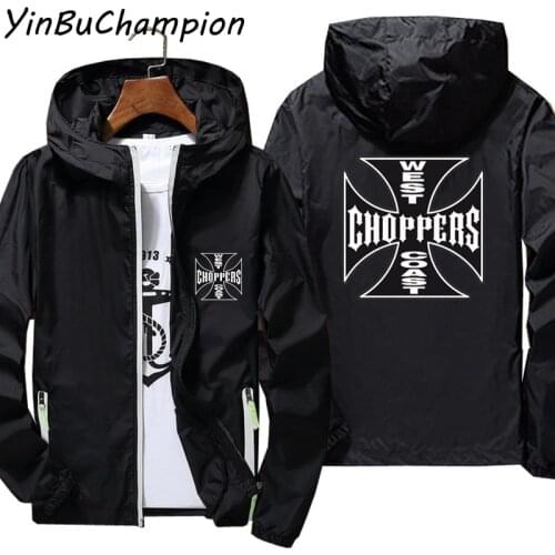 West Coast Choppers Women Casual Windbreaker Thin Reflective Sunscreen Hooded Coat Mens Sports Pilot Cycling Jacket Plus Size
