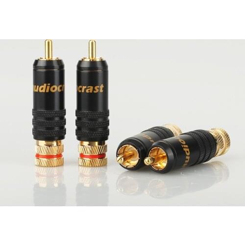 8Pieces Hifi 0144 Gold Plated RCA Plug HIFI RCA Audio Plug Connector