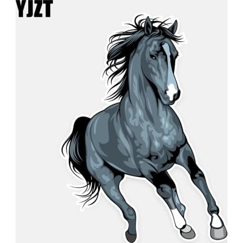 YJZT 11CM*15CM Popular Animal Running Horse PVC High Quality Car Sticker Decal 5-0771
