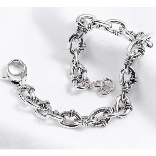 BOCAI New S925 sterling silver bracelet women fashion personality simple women silver bracelet 925 silver jewelry