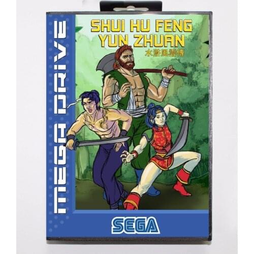 Shui Hu Feng Yun Zhuan 16 bit MD Game Card With Retail Box For Sega Megadrive/Genesis