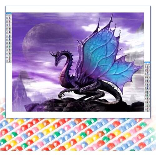5D Diamond Embroidery Paintings Full Square/Round Art Animal Dragon Fantasy Cross Stitch Kit Mosaic Home Decoration Holiday Gift