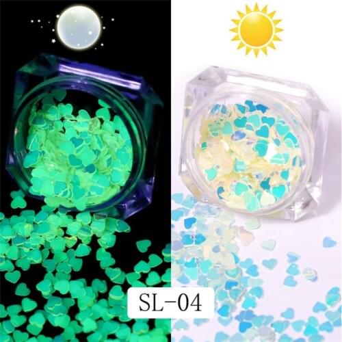6 Bottle Luminous Sequins Glow In the Dark Glitters Resin Jewelry Findings Craft F3MD