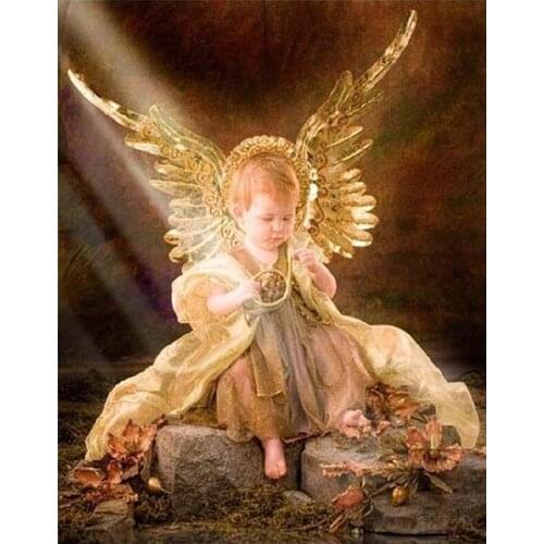 Diy diamond painting baby angel religion Diamond embroidery full square round drill rhinestone picture diamond mosaic crafts L23