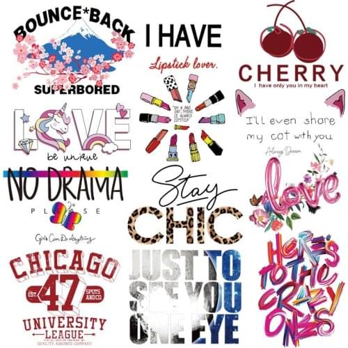 Prajna Cartoon Letter Applique Iron-On Transfers For Clothes Vinyl Heat Transfer Stickers T-shirt Thermal Patches For Clothing