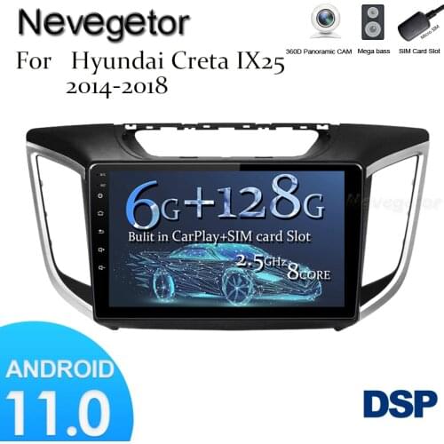 Android 11.0 For Hyundai Creta IX25 2014-2018 Car Radio Multimedia Video Player GPS Navigation NO DVD 2 Din Octa-Core