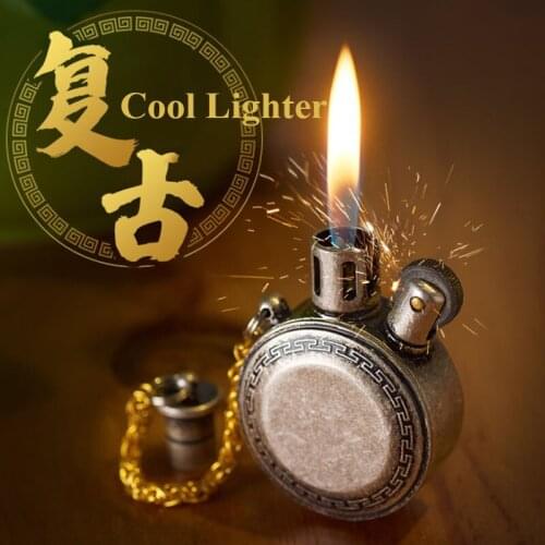 Kerosene Torch Lighter Creative Portable Gasoline Oil Lighter Survival Flint Fire Starter Gadgets For Men Retro Cigrate Lighter