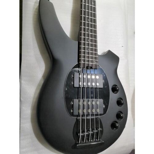 Electric Bass guitar M Bongo Metal Black color 5 Strings HH Active Pickups ACTIVE ELECTRONICS,customized,Paypal available!Bs-14