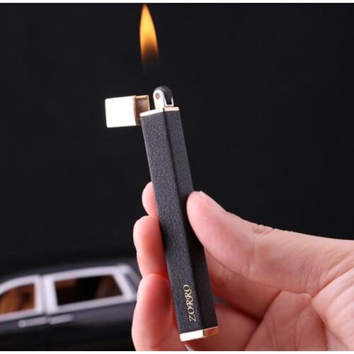 Gas Lighters Windproof Straight Blue Flame Cigar Creative Metal Lighter Butane Torch Gadgets for Men Men Gift