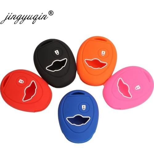 Jingyuqin 30pcs/lot Rubber Silicone Car Key Cover for bmw Mini Cooper R50 R53 1 Button Remote Key Case Protection Holder