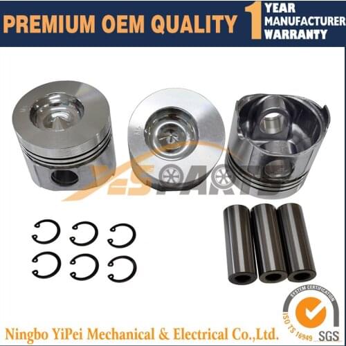 3PC 3TNC80 3TNC80L Piston Kit Set For Yanmar Engine F200 F220 YM206 Tractor