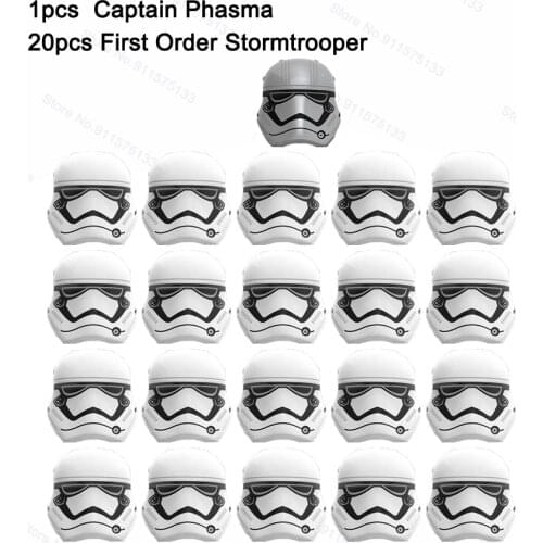 21pcs Captain Phasma with Clone First Order Trooper Snowtroopers Jet Stormtroopers Building Blocks Bricks Star Figures Wars Toys