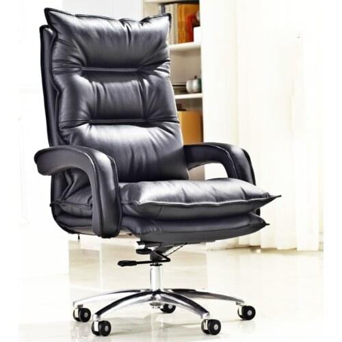 Fashion Minimalist Modern Computer Home Boss Leather Office Chair Simple E-sports Live Game Anchor Chair Genuine Leather