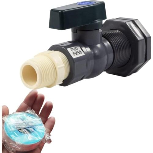 Rain Barrel Diverter Kit, Water Barrel Spigot 3/4 PVC Fittings Ball Valve with Hose Faucet Adapter for Water Tanks, Aquariums