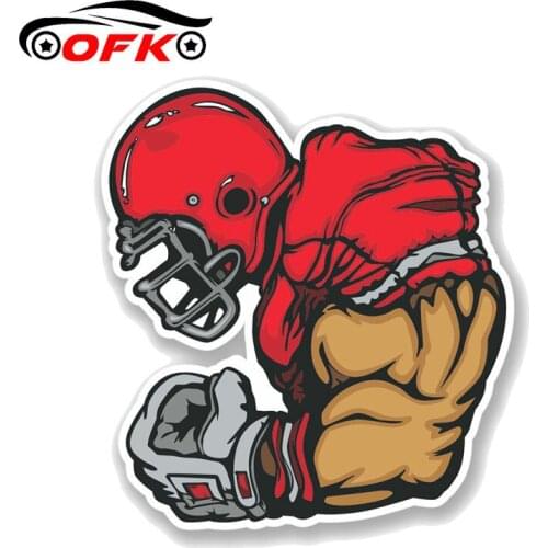 American Football Player Car Sticker Decals Personalized Decorative Car Decals Color PVC Waterproof Decals, 14cm * 13cm