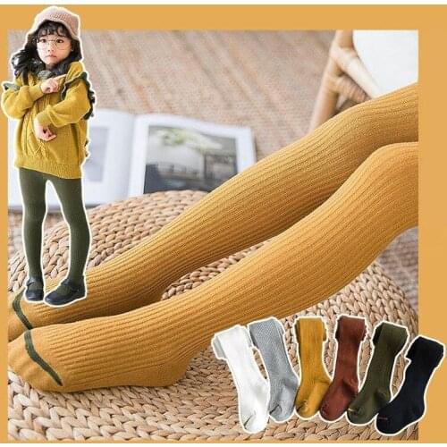 Baby Autumn Winter Tights Hot Baby Toddler Kid Girl Stockings Cotton Warm Pantyhose Solid Candy Color Tight 1-8Years