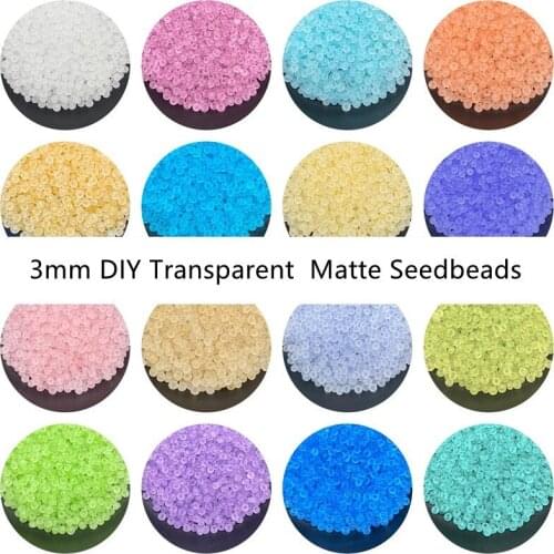 10g 3mm Transparent Delica Beads Matte Glass Seedbeads Frosted Charms For Diy Jewelry Making Headwear Sewing Accessories