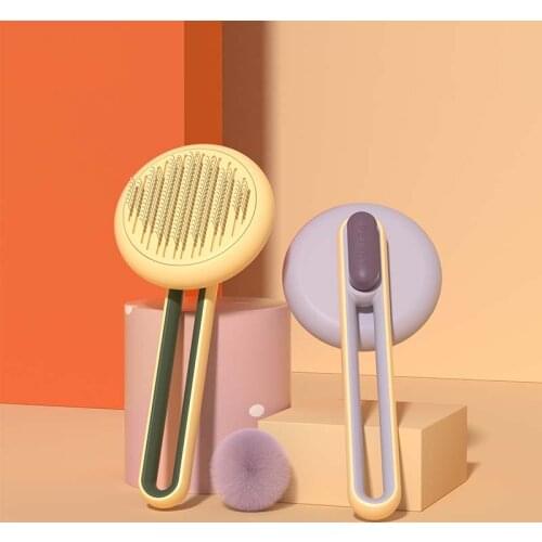 Cat Comb Anti-cracking Hair Removal Brush Dog Hair Removal Device Stainless Steel Massage Comb Cleaner Hair Removal Pet Supplies
