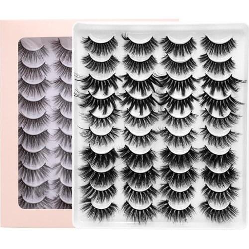 20 Pairs Makeup Eyelashes 3D Mink Lashes Fluffy Soft Wispy Volume Natural long Cross False Eyelashes Eye Lashes Eyelash