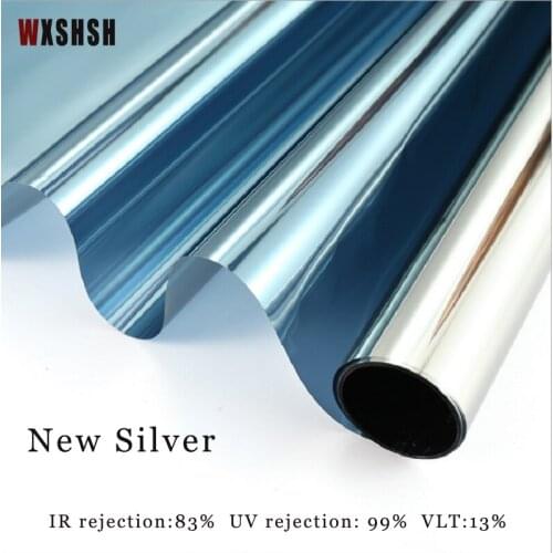 4m Length New Silver Heat Insulation Glass Sticker Self-Adhesive Anti-UV Sun-Blocking Anti-UV One Way Mirror Tint-Film