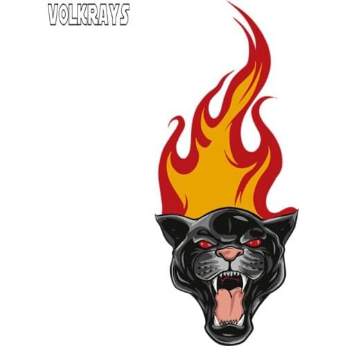 Volkrays Personality Leopard Flame Car Sticker Waterproof Sunscreen Decal for Motorcycle Laptop Fridge Skateboard PVC,10cm*23cm