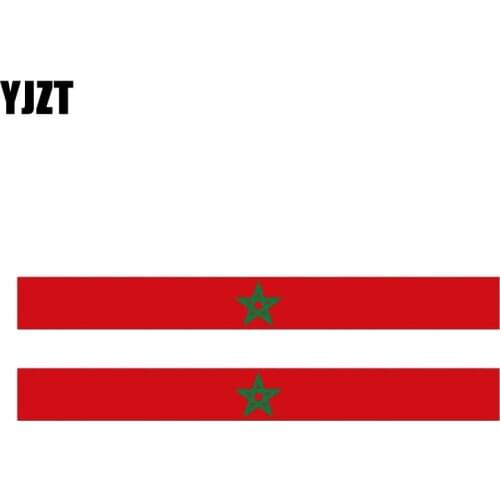 YJZT 2X 17.3CM*1.9CM Creative Morocco Flag Car Sticker Body Decal Accessories 6-1171