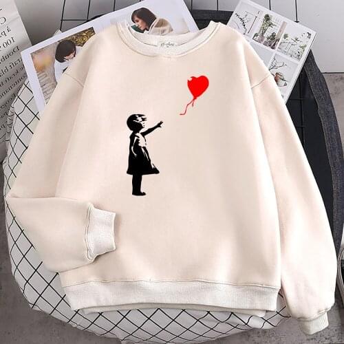 Lets Fly Love Balloons Print Women Hoody Korean High Quality Sweatshirt Street Casual Hooded Hipster Loose Sportswear Mens