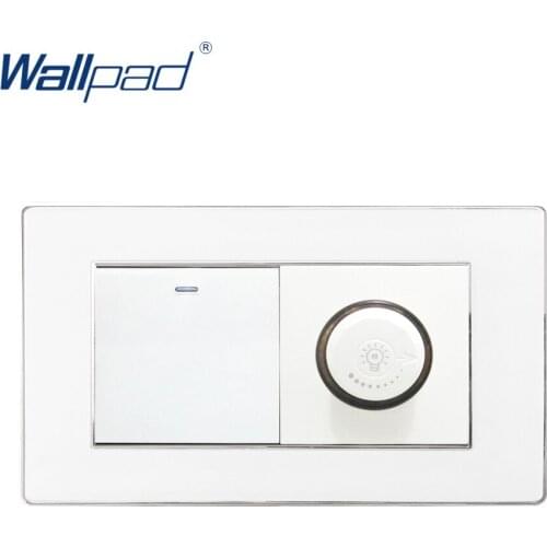 1 Gang 2 Way and Dimmer Switch Light Regulator Wallpad Luxury Acrylic Panel Incandescent light Brightness Control