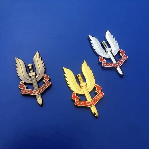 1 Pcs 3D Metal Car Styling Chrome Special Air Service SAS Who Dares Wins Emblem Badge Decal Car Stickers Car Accessories