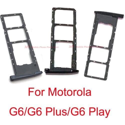 10PCS Dual Sim Card Tray Holder For Motorola Moto G6 Plus Play G6+ G6play Sim Tray Slot Holder Reader Adapter Micro SD Card Tray