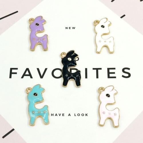10pcs/Bag Enamel Multicolor cute cartoon deer drop of zinc alloy pendant earrings jewelry accessories headdress Korean