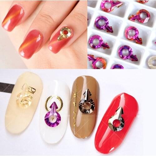 20p 6x10mm Color Arrow shape point back Bride Nails Glitter Glass Stone crystal Rhinestone For DIY Manicure Nail Art Decoration